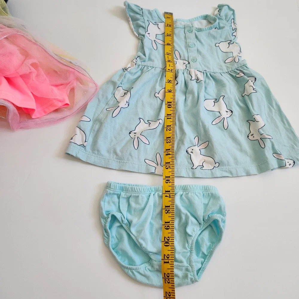 Baby‎ Girl Bunny Dress Easter Spring Bundle Lot size 12m - 3 Items